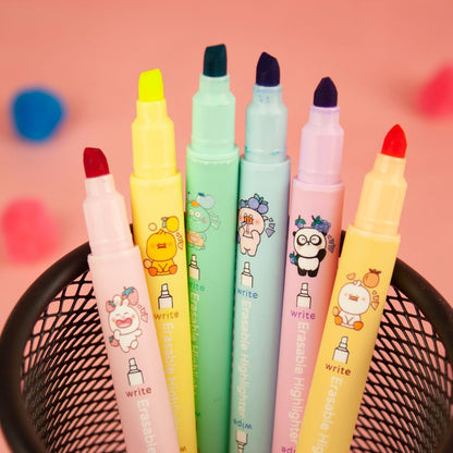 Cartoon Forest Erasable Highlighters