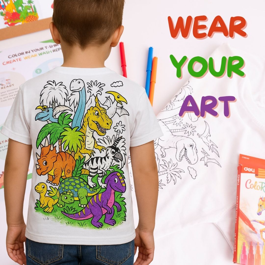 Dinosaur Color In T-Shirt