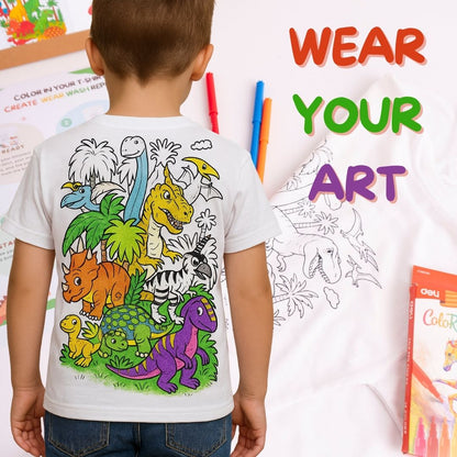Dinosaur Color In T-Shirt