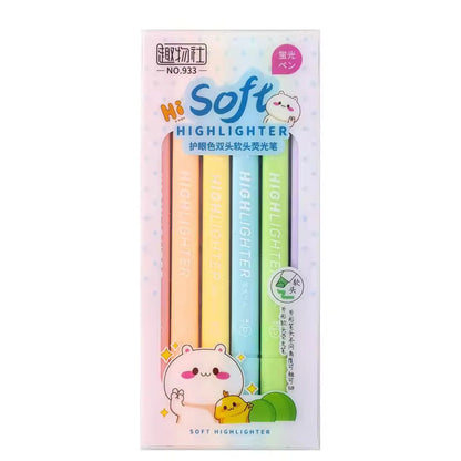 Double Tip Soft Hightlighter - 6pcs